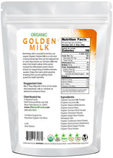 Photo of back of 1 lb bag of Golden Milk - Organic