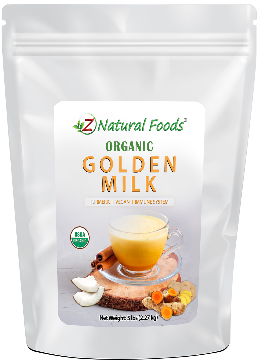 Photo of front of 5 lb bag of Golden Milk - Organic