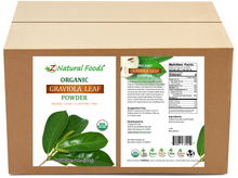 Organic Graviola Leaf Powder front and back label image for bulk
