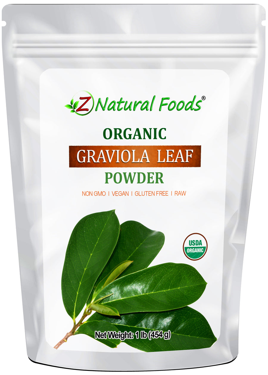 Organic Graviola Leaf Powder front of the bag image 1lb