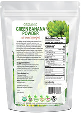 Green Banana Powder (Unripe) - Organic  back of the bag image 1 lb