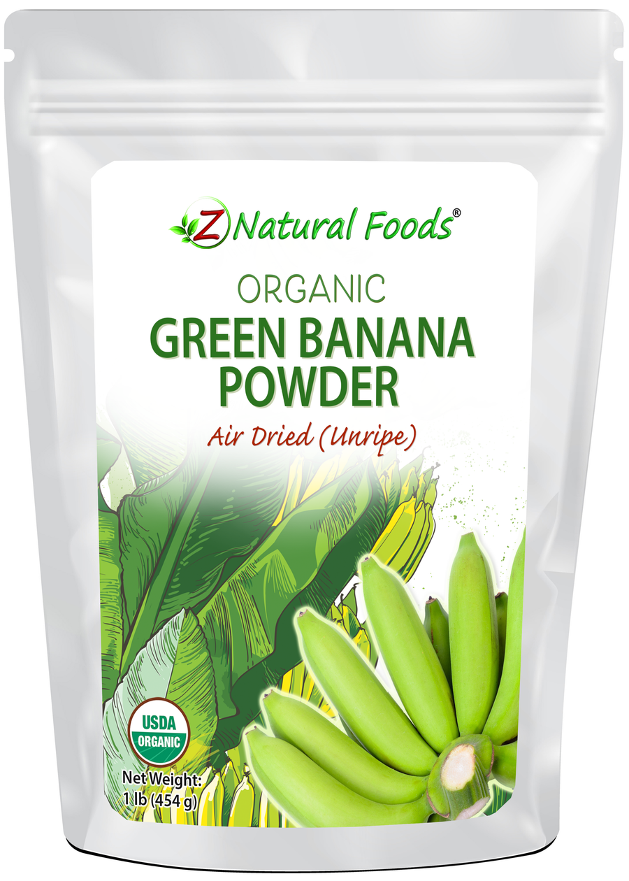 Green Banana Powder (Unripe) - Organic  front of the bag image 1 lb