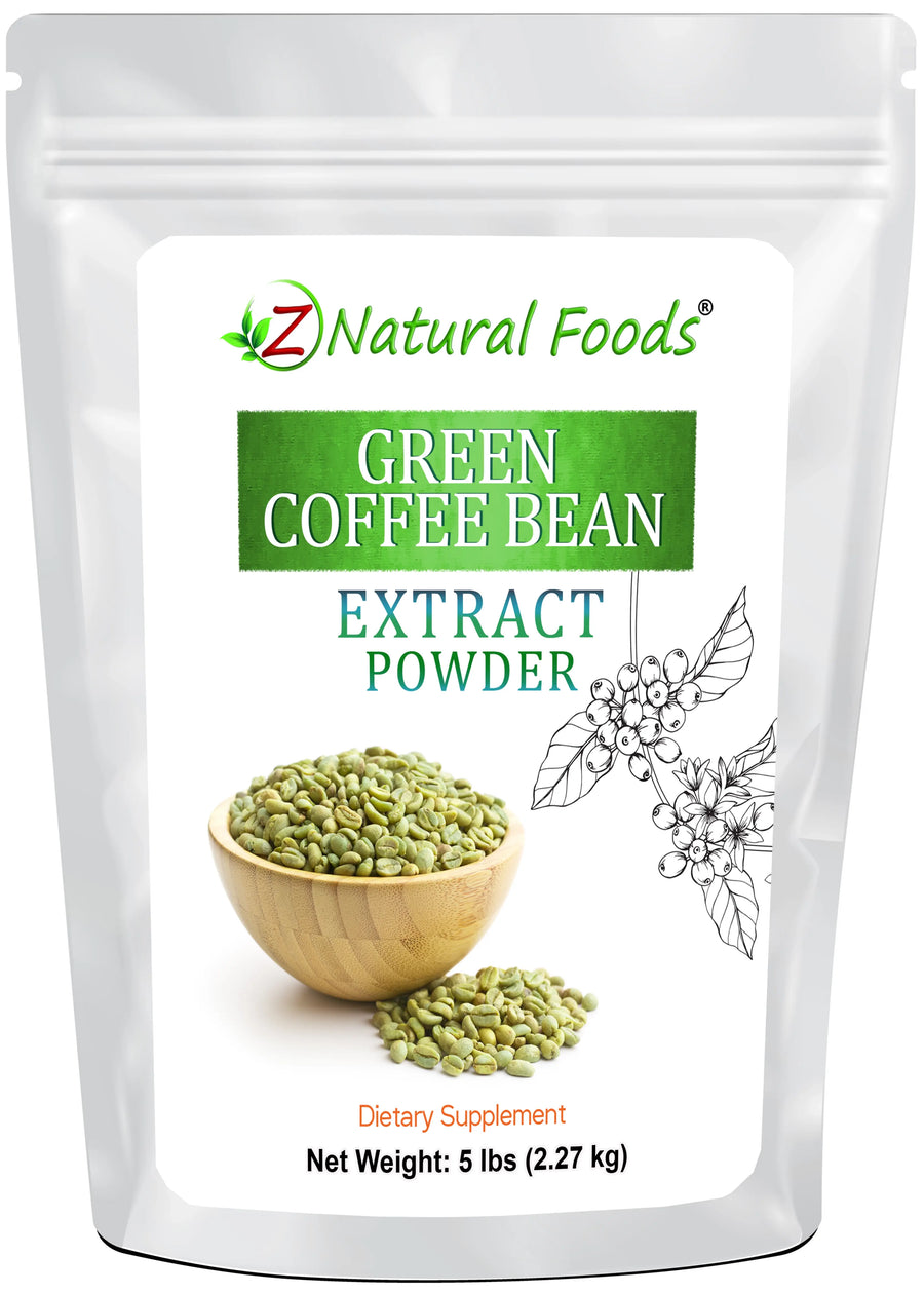 Photo of front of 5 lb bag of Green Coffee Bean Extract Powder