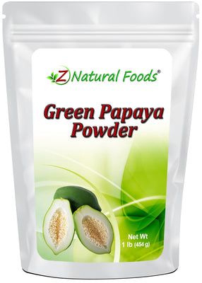 Green Papaya Powder (Unripe) front of the bag image Z Natural Foods 1 lb 