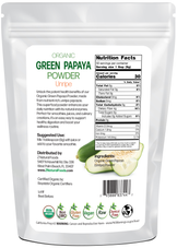 Back of bag image for Green Papaya Powder - Organic 1 lb