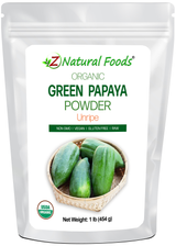 Front bag image for Green Papaya Powder - Organic 1 lb