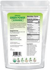 Green Power - Organic SuperGreens Blend back of the bag image 1 lb