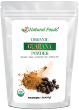 Photo of front of 1 lb bag of Guarana Seed Powder - Organic