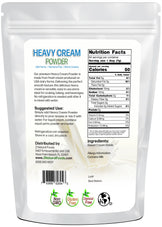 Image of back of 1 lb bag of Heavy Cream Powder