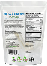 Heavy Cream powder back of the bag image 1 lb
