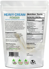 Heavy Cream powder back of the bag image 1 lb
