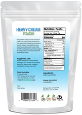 Image of back of 1 lb bag of Heavy Cream Powder