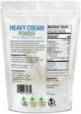 Heavy Cream powder back of the bag image 2 lb