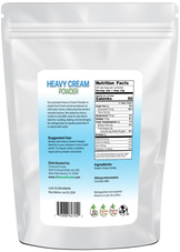 Image of back of 5 lb bag of Heavy Cream Powder