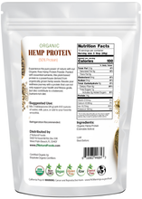 Hemp Protein - Raw Organic back of the bag image 1 lb