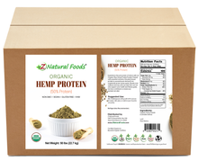 Hemp Protein - Raw Organic front and back label image in bulk