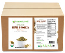 Hemp Protein - Raw Organic front and back of the bag image in bulk