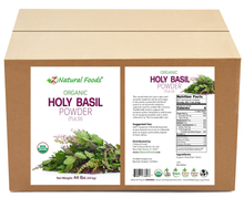 Photo of front and back label image of Holy Basil Powder (Tulsi) - Organic in bulk