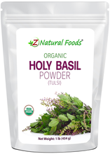 Photo of front of 1 lb bag of Holy Basil Powder (Tulsi) - Organic