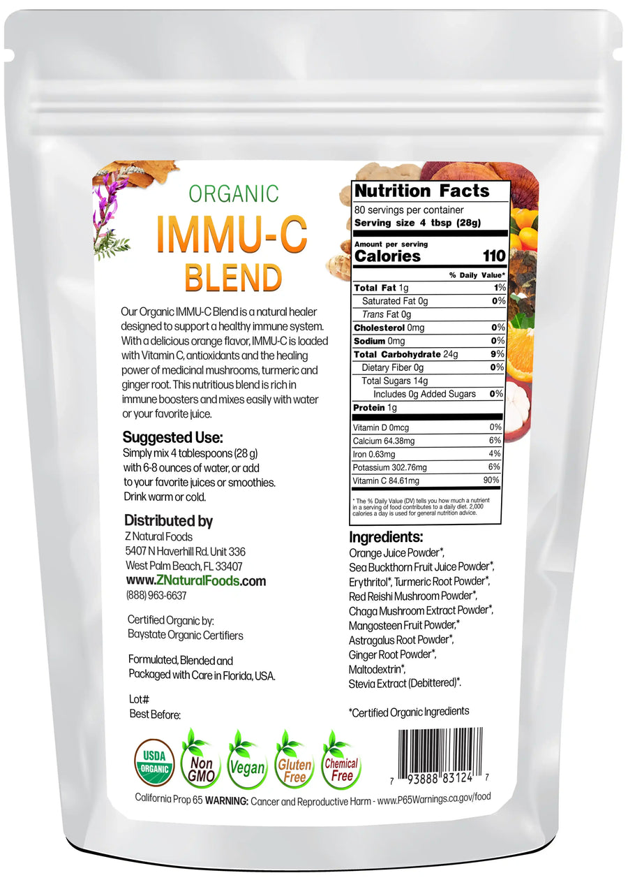 IMMU-C Blend - Organic back of the bag image 5 lb 