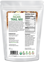 Back of the bag image of Incan Trail Mix - Organic 1 lb 