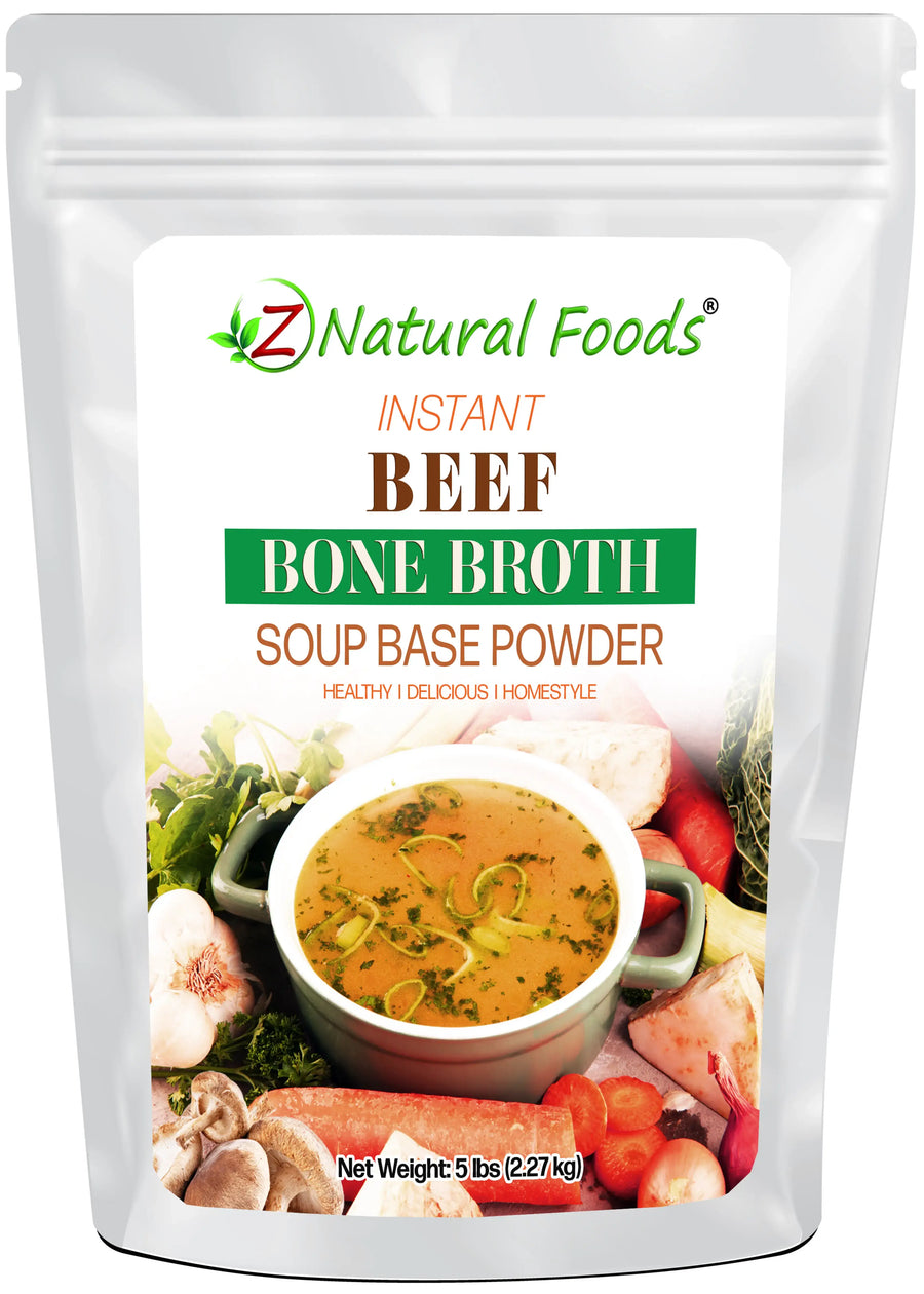 Instant Beef Bone Broth Soup Base Powder front of the bag image 5 lb
