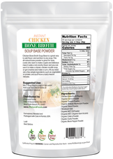 Instant Chicken Bone Broth Soup Base Powder back of the bag image 1 lb