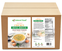 Instant Chicken Bone Broth Soup Base Powder front and back label image in bulk