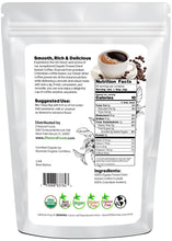 Organic Freeze Dried Instant Coffee back of the bag image for 8 oz