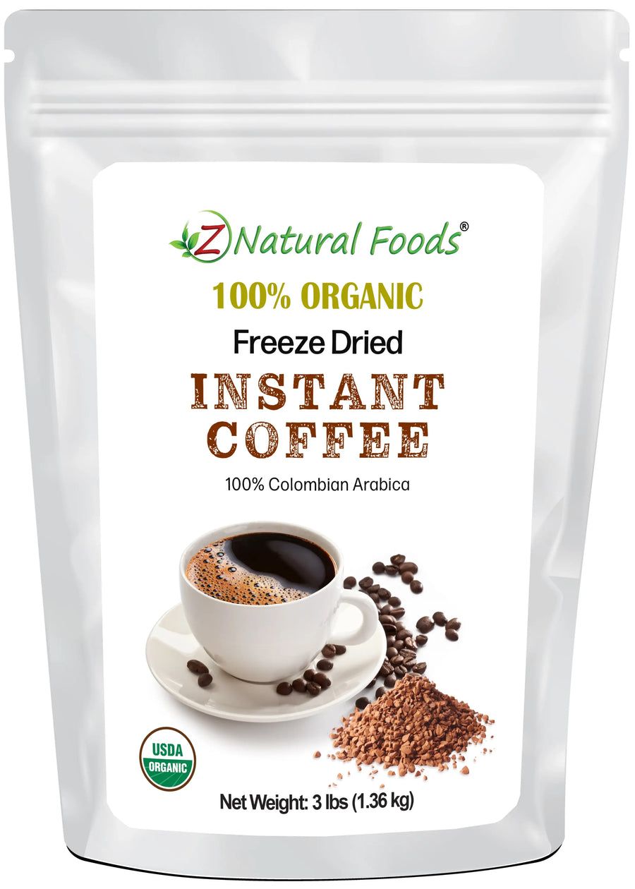 Organic Freeze Dried Instant Coffee Front of the bag image for 3 lbs