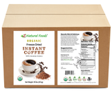 Instant Coffee Freeze Dried Organic front and back label image in bulk