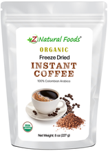 Organic Freeze Dried Instant Coffee Front of the bag image for 8 oz