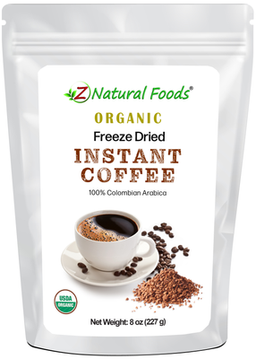 Organic Freeze Dried Instant Coffee Front of the bag image for 8 oz