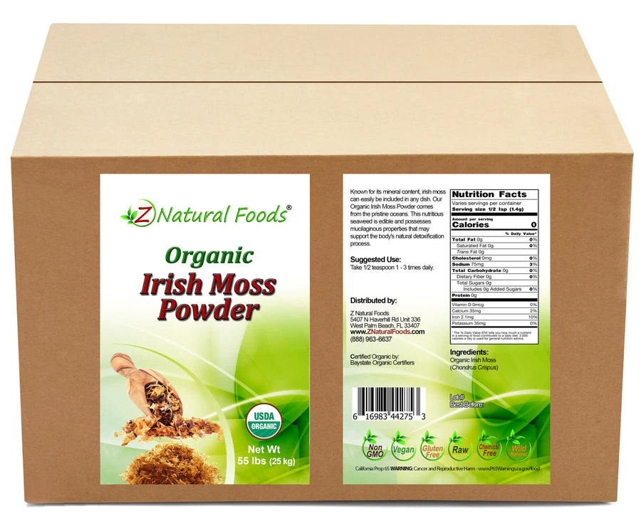 Front and back label image of Irish Moss Powder - Organic in bulk