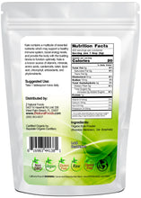 Back of the bag image of Kale Powder - Organic 5 lb 
