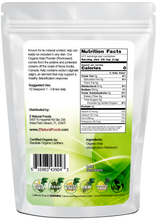 Kelp (Rockweed) Powder - Organic back of the bag image 1 lb