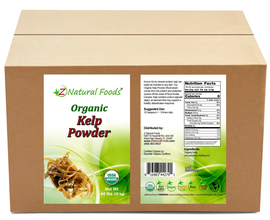 Kelp (Rockweed) Powder - Organic front and back label image in bulk