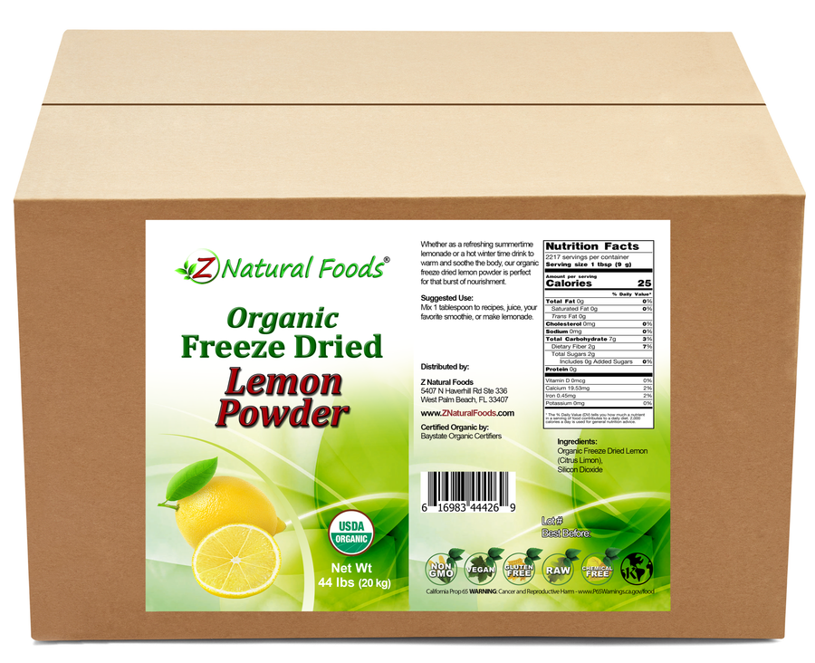 Front and back label image of Lemon Powder - Organic Freeze Dried in bulk