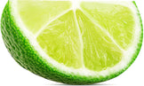 Close up image of a green lime slice
