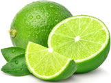 Image of half a lime, a quartered lime and a whole lime