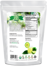 Photo of back of 1 lb bag of Lime Juice Powder - Organic