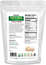 Lion's Mane Mushroom Extract Powder - Organic back of the bag image 1 lb