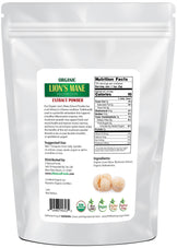 Lion's Mane Mushroom Extract Powder - Organic back of the bag image 5 lbs