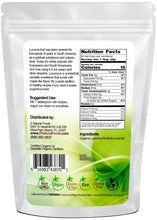 Back of the bag image of Lucuma Powder - Organic 1 lb 