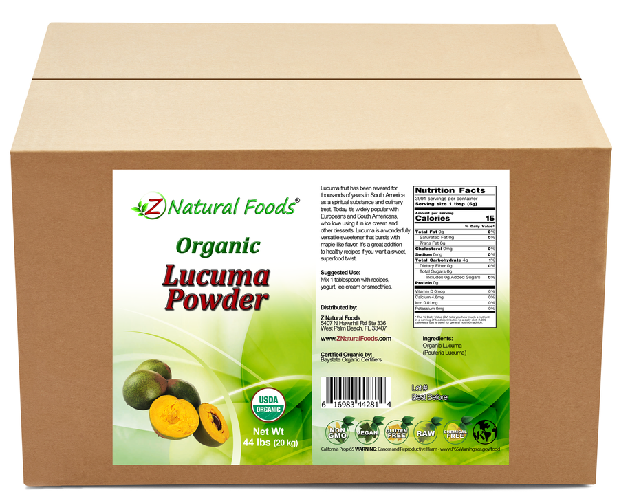 Front and back label image of Lucuma Powder - Organic in bulk