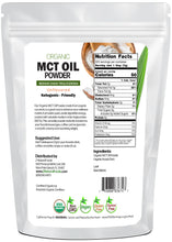 Back of the bag image of MCT Oil Powder - Organic 5 lb