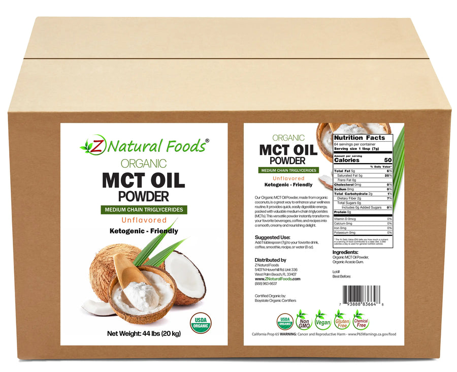 Front and back label image of MCT Oil Powder - Organic in bulk