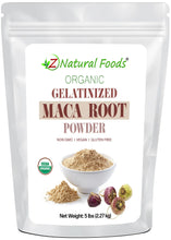 Front of the bag image of Maca Root Gelatinized Powder - Organic 5 lb