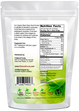 Photo of back of 5 lb bag of Maca Root Powder (Black) - Organic