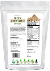 Photo of back of 5 lb bag of Maca Root Powder (Black) - Organic